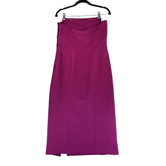 Maeve Anthropologie Midi Dress Women Large Pink Cutout Strapless Heavier Weight - Picture 7 of 8